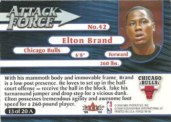 1999-00 Fleer Force - Attack Force #13 A Elton Brand Back