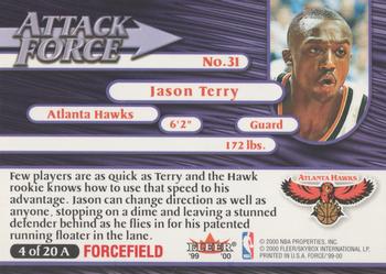 1999-00 Fleer Force - Attack Force Forcefield #4A Jason Terry Back