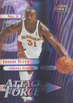 1999-00 Fleer Force - Attack Force Forcefield #4A Jason Terry Front