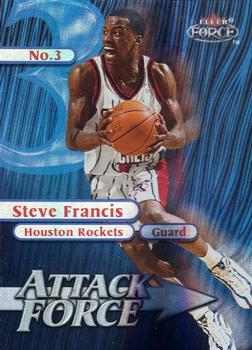 1999-00 Fleer Force - Attack Force Forcefield #6A Steve Francis Front