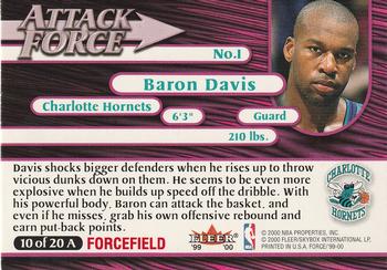 1999-00 Fleer Force - Attack Force Forcefield #10A Baron Davis Back