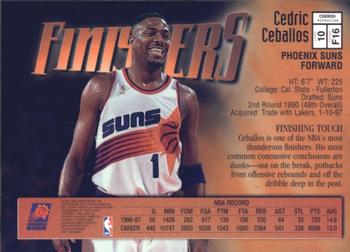 1997-98 Finest - Refractors #10 Cedric Ceballos Back