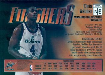 1997-98 Finest - Refractors #27 Chris Webber Back