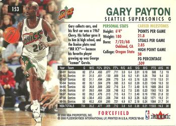 1999-00 Fleer Force - Forcefield #153 Gary Payton Back