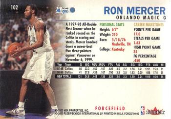 1999-00 Fleer Force - Forcefield #102 Ron Mercer Back
