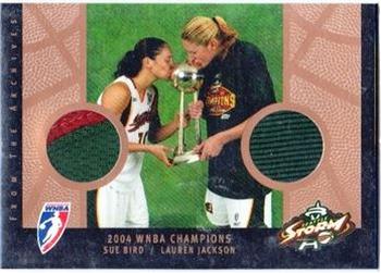 2005 Rittenhouse WNBA - Case Topper Dual Jersey Relic #DR1 Sue Bird / Lauren Jackson Front
