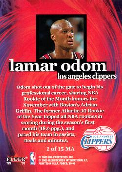 1999-00 Fleer Force - Mission Accomplished #2 MA Lamar Odom Back