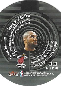 1999-00 Fleer Force - Operation Invasion #14OI Alonzo Mourning Back
