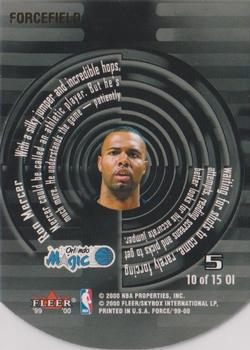 1999-00 Fleer Force - Operation Invasion Forcefield #10OI Ron Mercer Back
