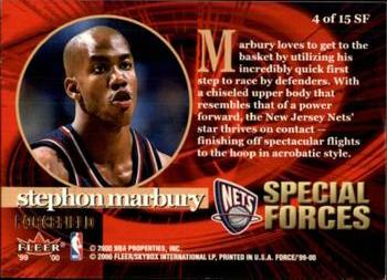 1999-00 Fleer Force - Special Forces Forcefield #4SF Stephon Marbury Back