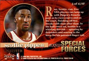 1999-00 Fleer Force - Special Forces Forcefield #5SF Scottie Pippen Back