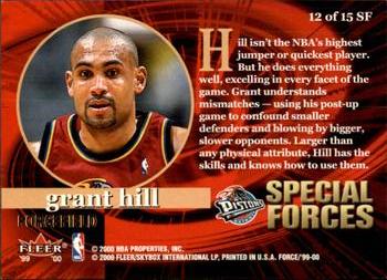 1999-00 Fleer Force - Special Forces Forcefield #12SF Grant Hill Back