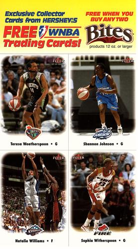 2001 Fleer Hershey WNBA - Panels #5-8 Teresa Weatherspoon / Shannon Johnson / Natalie Williams / Sophia Witherspoon Front