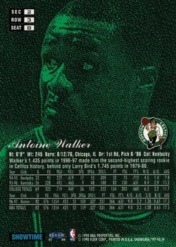 1997-98 Flair Showcase #8 Antoine Walker Back
