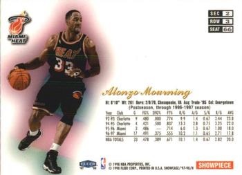 1997-98 Flair Showcase #66 Alonzo Mourning Back