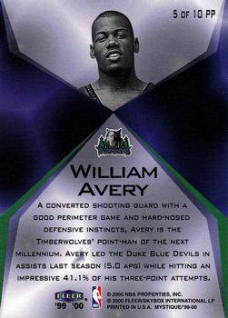 1999-00 Fleer Mystique - Point Perfect #5PP William Avery Back