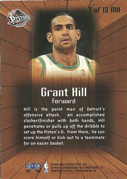 1999-00 Fleer Tradition - Masters of the Hardwood #7 MH Grant Hill Back