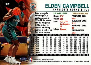 1999-00 Fleer Tradition - Roundball Collection #14RB Elden Campbell Back