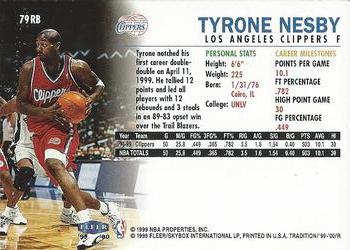 1999-00 Fleer Tradition - Roundball Collection #79RB Tyrone Nesby Back