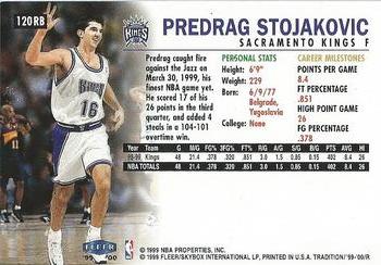 1999-00 Fleer Tradition - Roundball Collection #120RB Predrag Stojakovic Back