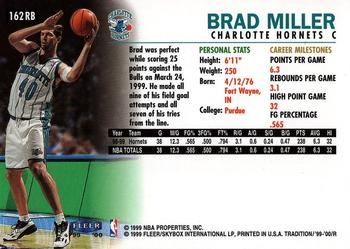 1999-00 Fleer Tradition - Roundball Collection #162RB Brad Miller Back