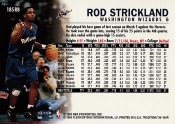 1999-00 Fleer Tradition - Roundball Collection #185RB Rod Strickland Back