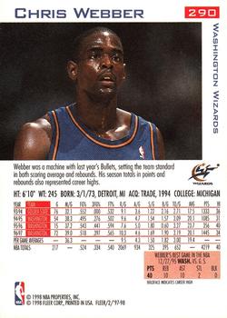  Chris Webber Card #290 1997-98 Fleer All-Star Game