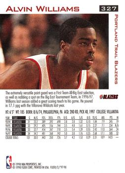 1997-98 Fleer #327 Alvin Williams Back
