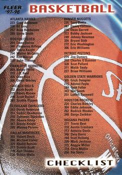 1997-98 Fleer #349 Checklist (Hawks / Kings) Front