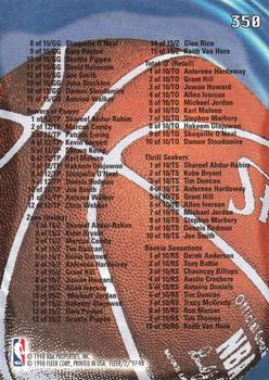 1997-98 Fleer #350 Checklist (Spurs / Wizards / Inserts) Back