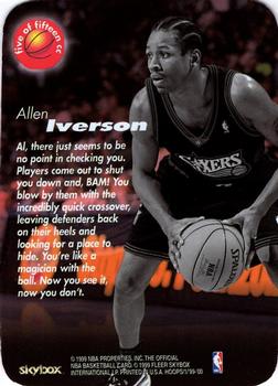 1999-00 Hoops - Calling Card #5CC Allen Iverson Back