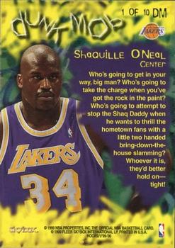 1999-00 Hoops - Dunk Mob #1DM Shaquille O'Neal Back