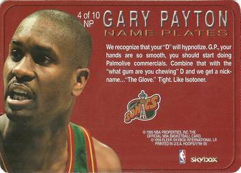 1999-00 Hoops - Name Plates #4NP Gary Payton Back