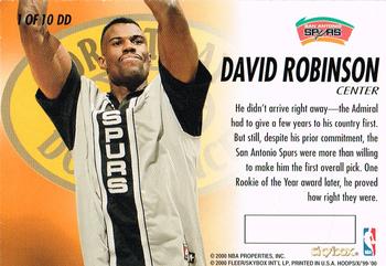 1999-00 Hoops Decade - Draft Day Dominance #1DD David Robinson Back