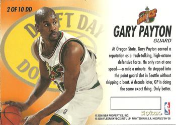1999-00 Hoops Decade - Draft Day Dominance #2DD Gary Payton Back