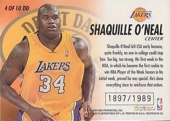 1999-00 Hoops Decade - Draft Day Dominance Parallel #4DD Shaquille O'Neal Back