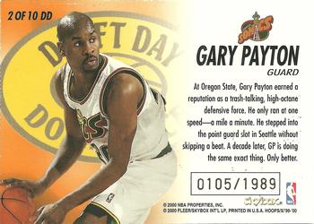 1999-00 Hoops Decade - Draft Day Dominance Parallel #2DD Gary Payton Back