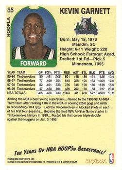 1999-00 Hoops Decade - Hoopla #85 Kevin Garnett Back