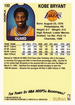 1999-00 Hoops Decade - Hoopla #150 Kobe Bryant Back