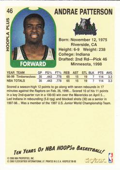 1999-00 Hoops Decade - Hoopla Plus #46 Andrae Patterson Back