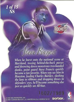 1999-00 Hoops Decade - New Style Die Cut #1NS Steve Francis Back