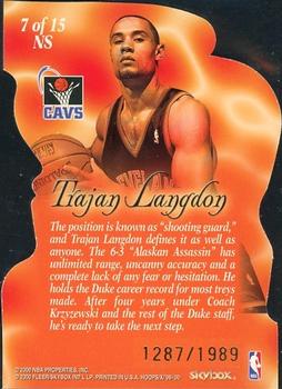 1999-00 Hoops Decade - New Style Die Cut #7NS Trajan Langdon Back