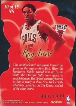 1999-00 Hoops Decade - New Style Die Cut #10NS Ron Artest Back