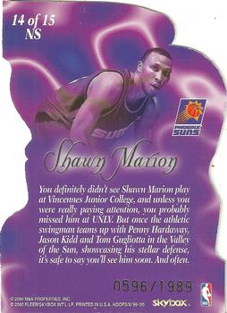 1999-00 Hoops Decade - New Style Die Cut #14NS Shawn Marion Back