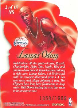 1999-00 Hoops Decade - New Style Die Cut #2NS Lamar Odom Back