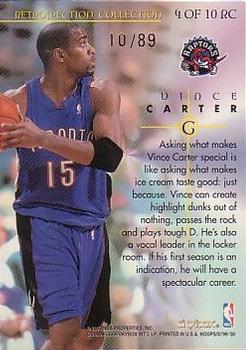 1999-00 Hoops Decade - Retrospection Collection Parallel #4RC Vince Carter Back