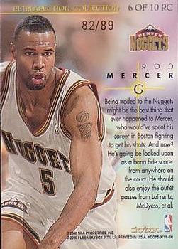 1999-00 Hoops Decade - Retrospection Collection Parallel #6RC Ron Mercer Back
