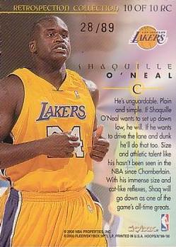 1999-00 Hoops Decade - Retrospection Collection Parallel #10RC Shaquille O'Neal Back