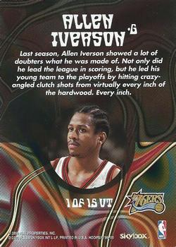 1999-00 Hoops Decade - Up Tempo #1UT Allen Iverson Back