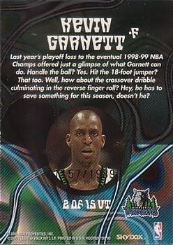 1999-00 Hoops Decade - Up Tempo Parallel #2UT Kevin Garnett Back